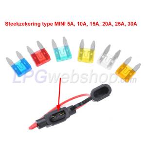 Portafusibili per auto tipo MINI da 12 V a 30 A antispruzzo - Fusibile galleggiante con cablaggio