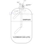 Alugas Travel Mate Bombona de gas GLP de aluminio de 27 l y recargable (80 % de llenado) con multiválvula