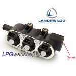 Riel de inyectores Landi Renzo RGI MED - 3x Inyector de Gas (GLP/GNC) y conector AMP/Bosch - Sin conexión para sensor de presión