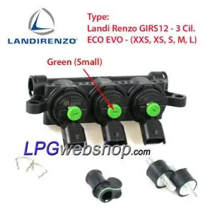 Landi Renzo Injectorrail 3 cil. GIRS12 ECO EVO - Green (Small)