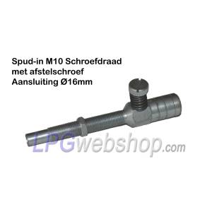 Spud-in Gas Mixer M10 thread with adjustment screw and connection Ø16mm