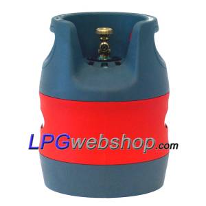 Bombona de gas GLP ligera de 12,7 L con válvula de llenado OPD, recargable hasta un 80 %.