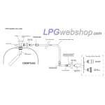 Bombola gas GPL 12,7 L leggera in composito con OPD ricaricabile fino all'80%