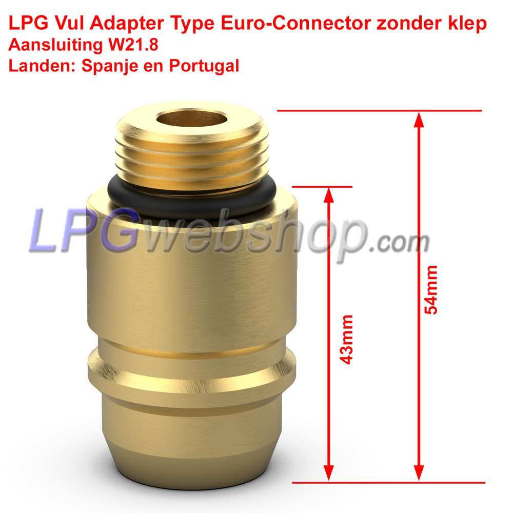 LPG-Adapter – Spanien LPG-Nippel – EURO-Anschluss – W21,8-Anschluss – ohne Rückschlagventil LPG-Adapter – Spanien LPG-Nippel – EURO-Anschluss – W21,8-Anschluss – ohne Rückschlagventil