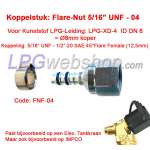 Peça de acoplamento LPG-FIT Porca Flare 5/16" UNF (FNF-04) para Tubo Plástico LPG-XD-4 (8mm)