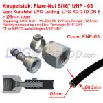 Pezzo di raccordo LPG-FIT Dado svasato 5/16" UNF (FNF-03) per tubo in plastica LPG-XD-3 (6mm)