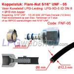 Koppelstuk Recht LPG-FIT Flare-Nut 5/16" UNF (FNF-05-E) voor Kunststof Leiding LPG-XD-5 (10mm)