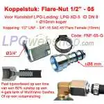 Thermoplastic LPG Filling Pipe XD-5 -1/2" UNF Straight x Angular Couplings