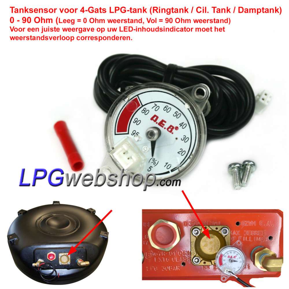 Indicateur 9 LED de niveau GPL Livello sans interrupteur avec capteur de réservoir 4 trous Indicateur 9 LED de niveau GPL Livello sans interrupteur avec capteur de réservoir 4 trous