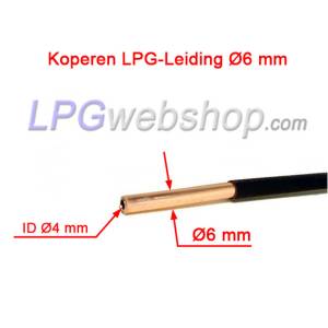 Tubo GPL Rame 6mm con guaina in plastica - Rotolo da 6 metri