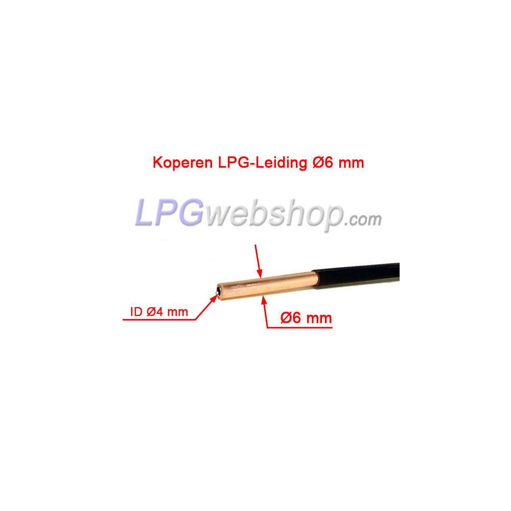 LPG-Rohr aus Kupfer 6 mm mit Kunststoffmantel – Rolle von 6 Metern LPG-Rohr aus Kupfer 6 mm mit Kunststoffmantel – Rolle von 6 Metern