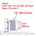 Wat is 5/16" UNF Flare?