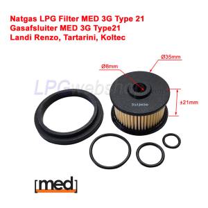 Filtre cartouche liquide MED 3G type 21 - Vanne MED21 3G Landi Renzo, Tartarini, Koltec, Landi