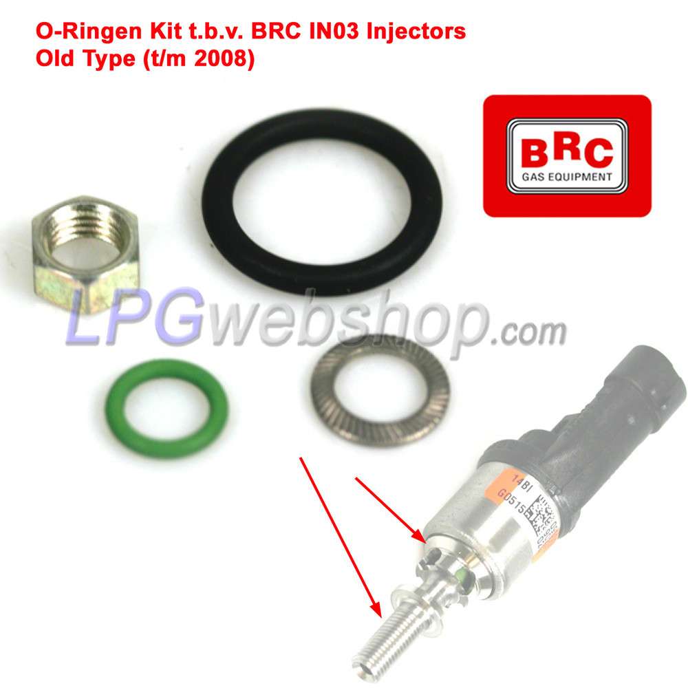 Conjunto de O-ring para injetores tipo antigo BRC IN03 (usado até 2008) Conjunto de O-ring para injetores tipo antigo BRC IN03 (usado até 2008)