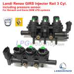 Rail 3 Iniettori Landi Renzo GIRS Verde (Small) con sensore di pressione per Renault Dacia OEM