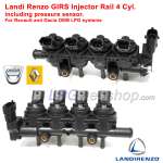 Landi GIRS 4 Cyl. Injector Rail Black (Medium) incl. Press. sensor for Renault Dacia OEM