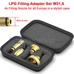 LPG-Tankadapter-Set W21,8 – 4x Tankanschlüsse für alle EU im schicken Etui