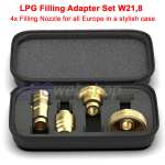 LPG Filling Adapter Set W21.8 - 4x Filling nozzle for all EU in a stylish case
