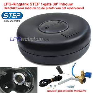 LPG-Ringtank 68L (Ø720x225) STEP 1-gats 30° Inbouw Multivalve inbegrepen