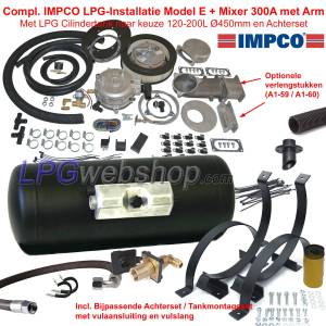 Compl. IMPCO LPG Kit 300A on Arm + Cyl. LPG Tank 120-200L Ø450mm