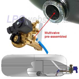 Serbatoio Bombola GPL Toroidale 51L (Ø600x220) GZWM 1 Foro 0° Esterno Auto - Multivalvola inclusa