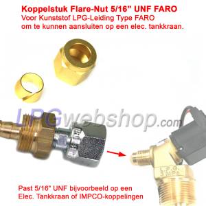 Peça de acoplamento Flare-Nut 5/16" UNF Para Tubo GLP flexível (FARO 6mm / KF-0001 / Transfer Oil 1841)