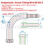 Pieza de acoplamiento LPG-FIT Accesorio roscado M12-90-XD-3 FSF-G para tubo flexible de plástico LPG-XD-3
