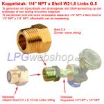 Raccord femelle 1/4" NPT x filetage extérieur G.5 Kombi (G.2 / G.4 / G.8) W21,8 LH
