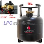 15L Campko Stalen LPG-Gasfles met MultiValve Hervulbaar tot 80%