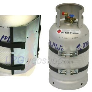 Porte-bouteille de gaz CAMPKO Ø 300 mm avec 2 sangles de serrage (acier inoxydable)