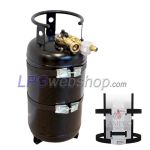 Soporte para bombonas de gas CAMPKO de acero inoxidable de Ø300 mm, incluye 2 correas tensoras.