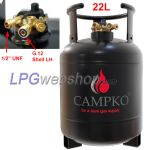 22L Campko Stalen LPG-Gasfles met MultiValve Hervulbaar tot 80%