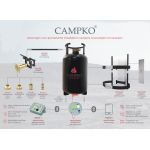 Campko Steel LPG Gas Bottle with MultiValve Refillable up to 80%