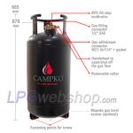 36L Campko Stalen LPG-Gasfles met MultiValve Hervulbaar tot 80%
