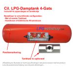LPG-Tank Damptank 70L (Ø315x1004) GZWM Cilinder Liggend 4 gats - Camper kooktank