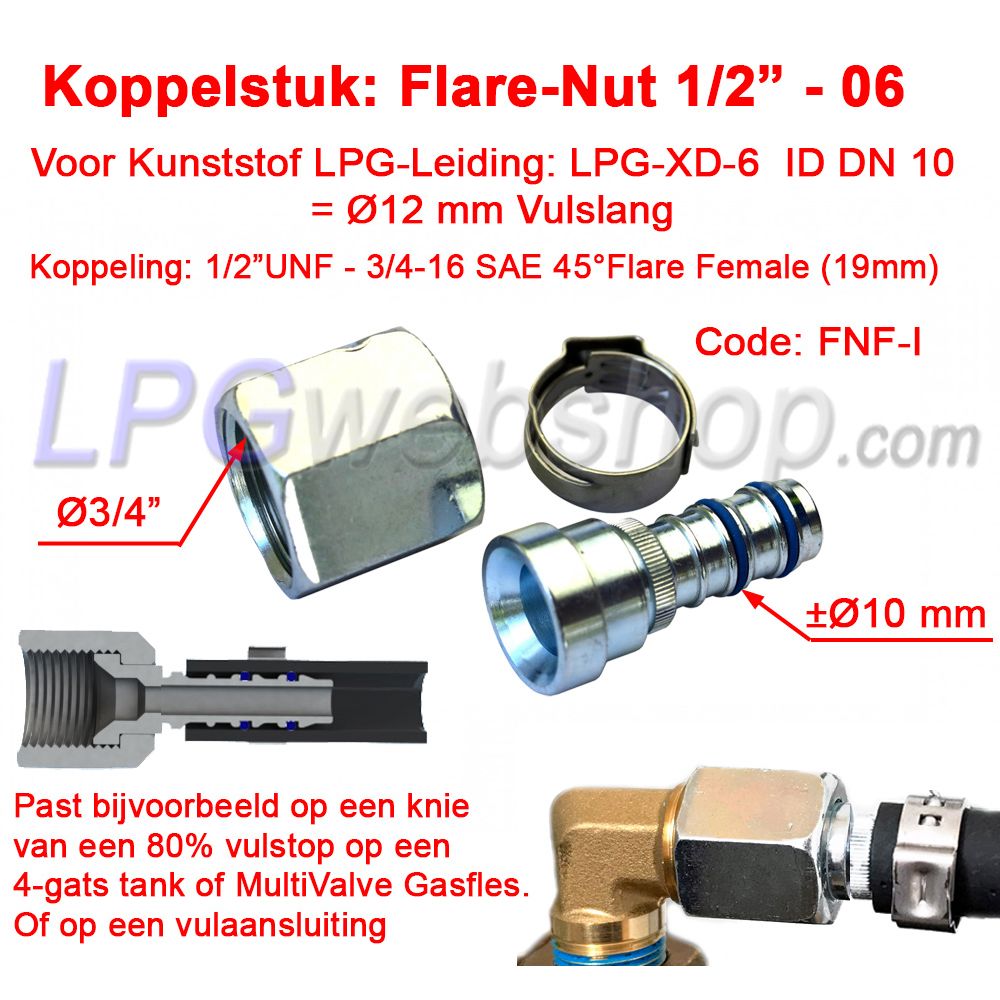 Verbindungsstück gerade LPG-FIT Flare-Nut 1/2" UNF XD-6 FNF-I für Kunststoff Befüllleitung LPG-XD-6 (12mm) Verbindungsstück gerade LPG-FIT Flare-Nut 1/2" UNF XD-6 FNF-I für Kunststoff Befüllleitung LPG-XD-6 (12mm)