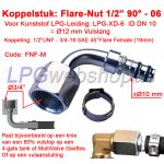 Verbindungsstück 90° LPG-FIT Flare-Nut 1/2" UNF XD-6 FNF-M für Kunststoff Befüllleitung LPG-XD-6 (12mm)
