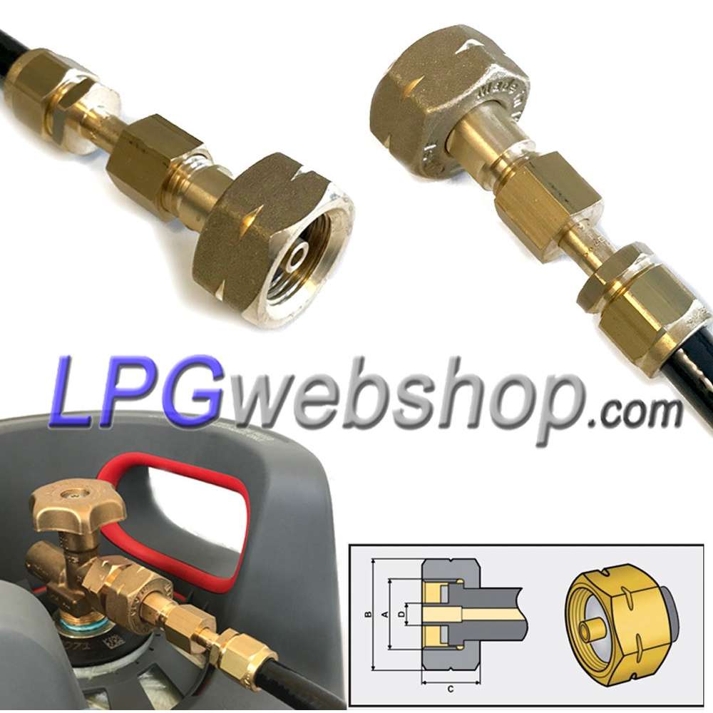 Kit de remplissage GPL pour bouteille de gaz (OPD) connexion SHELL avec point de remplissage W21,8 et tuyau FARO de 3 m Kit de remplissage GPL pour bouteille de gaz (OPD) connexion SHELL avec point de remplissage W21,8 et tuyau FARO de 3 m