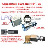 LPG Filling set for Gas bottle (OPD) SHELL connection with W21,8 Filling Point and 3m Flex Pipe