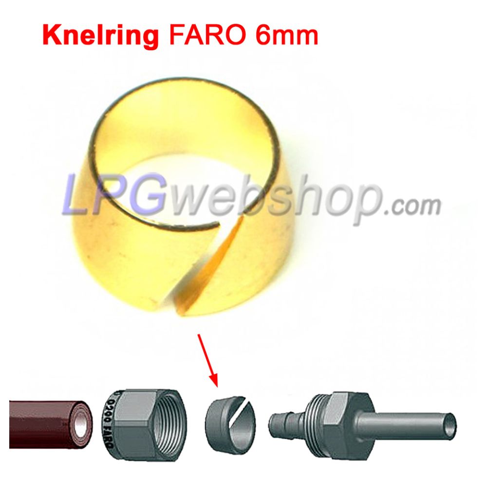 Anel de compressão para acoplamento Faro 6mm Tubo de GLP de plástico Anel de compressão para acoplamento Faro 6mm Tubo de GLP de plástico