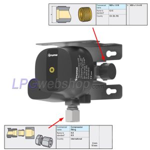 Regulador de pressão de gás Truma MonoControl CS 30mbar G.13 x 10 ou 8 mm com sensor de colisão