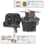 Regulador de presión de gas Truma DuoControl CS horizontal 30 mbar con sensor de impacto 2x G.13 - 10 o 8 mm