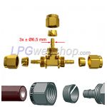 Juego de regulador de presión GOK EN61-DS para 2 cilindros de gas o 2 depósito de gas de vapor con conexión Shell tipo W21.8 G.1