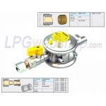 Kit Regolatore di pressione GOK EN61-DS per 1x bombola di gas con connessione Shell tipo W21.8 G.12