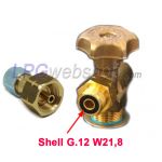 Drukregelaarset GOK EN61-DS t.b.v. 1x Gasfles of 1x Dampgastank met Shell-aansluiting type W21,8 G.12