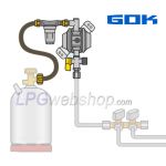Druckreglersatz GOK EN61-DS für 1x Gasflasche oder 1x Brenngastank mit Shell-Anschlusstyp W21.8 G.12