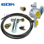 Kit Détendeur de pression GOK EN61-DS pour 1x bouteille de gaz ou 1x réservoir de gaz vapeur avec raccord Shell type W21.8 G.12