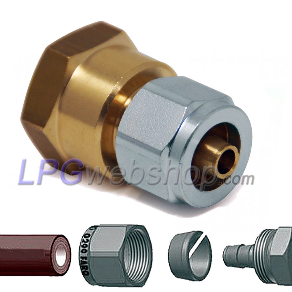 Conjunto de Regulador de pressão GOK EN61-DS para 1x tanque de gás com conexão de compressão de 8 mm ou de flare 5/16 "UNF Conjunto de Regulador de pressão GOK EN61-DS para 1x tanque de gás com conexão de compressão de 8 mm ou de flare 5/16 "UNF