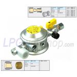 Conjunto de Regulador de pressão GOK EN61-DS para 1x tanque de gás com conexão de compressão de 8 mm ou de flare 5/16 "UNF