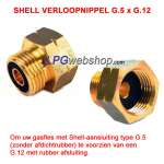 2x Riduttore con guarnizione in gomma SHELL G.5 Kombi (G.2 / G.4 / G.8) x G.12 - per 2x bombola gas